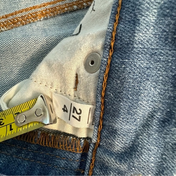 🎆 Madewell High-Rise Denim Shorts Blue Cut Off shorts 27 4 Stretch Raw hem Jean - Picture 12 of 12